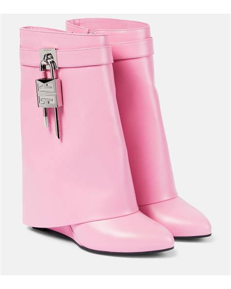 givenchy blue suede boots|Givenchy shark lock boots pink.